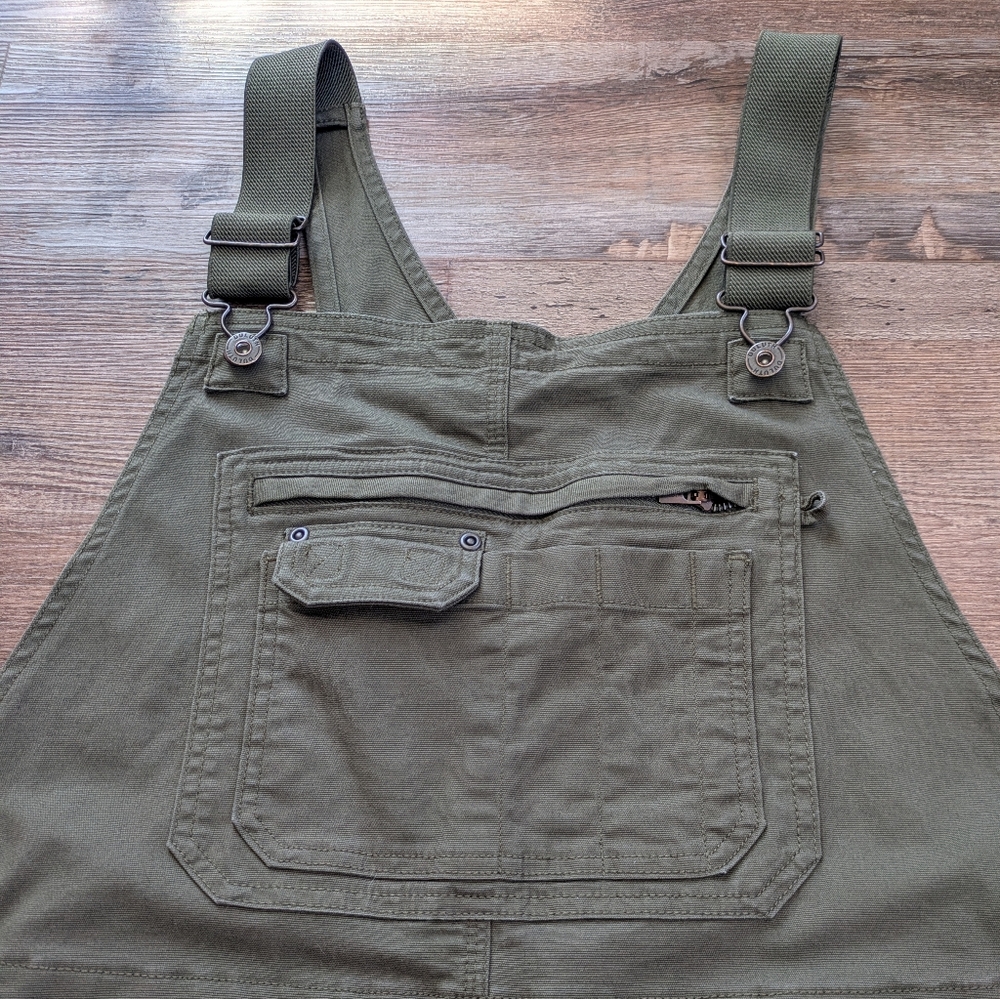 Duluth Trading Women's DuluthFlex Fire Hose Bib Overalls Vintage Green XXL x 31 - Picture 3 of 16